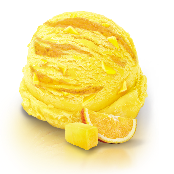 «LOVENTA» десерт манговый с апельсиновой начинкой и кусочками манго